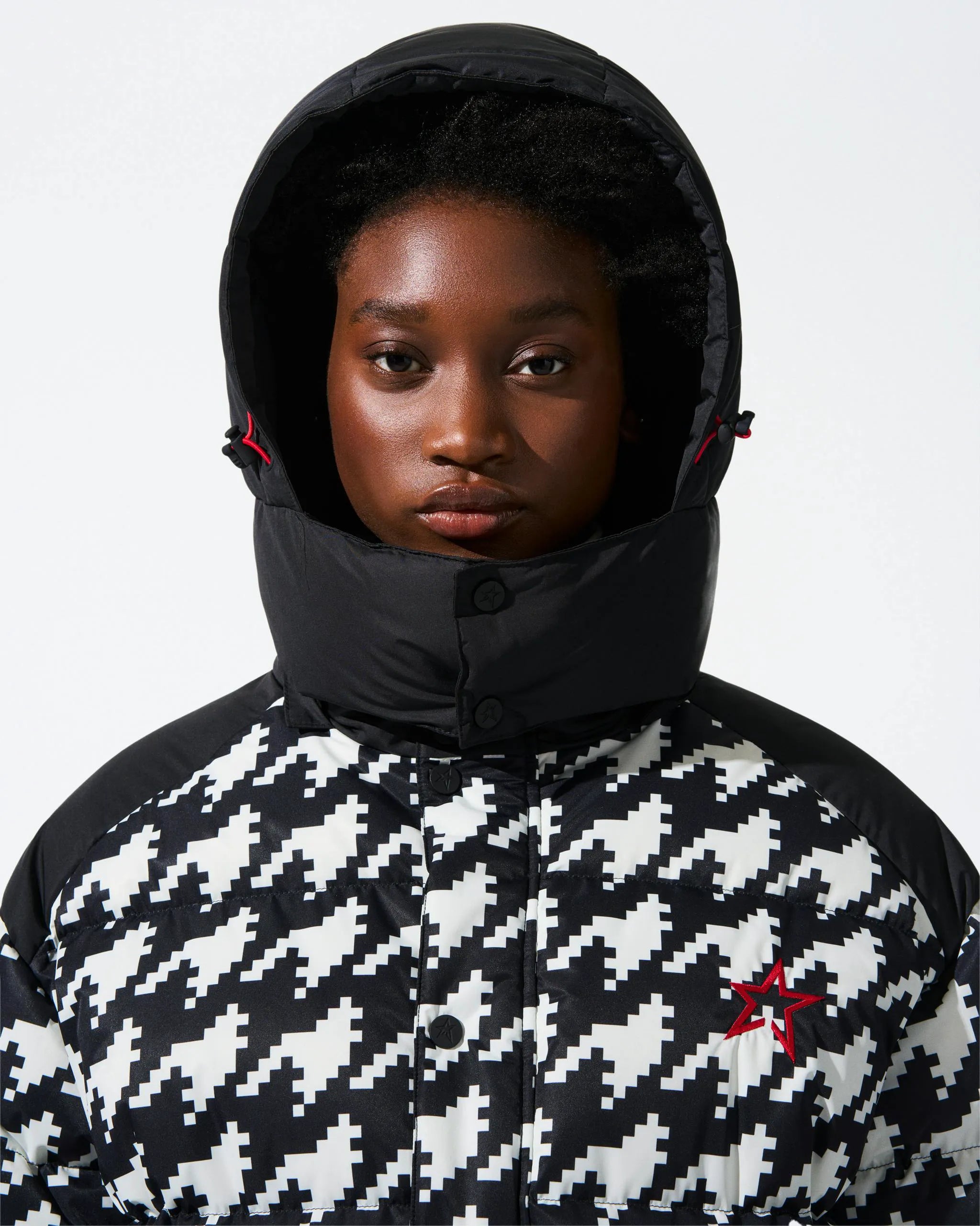 Houndstooth - Black,Snow White