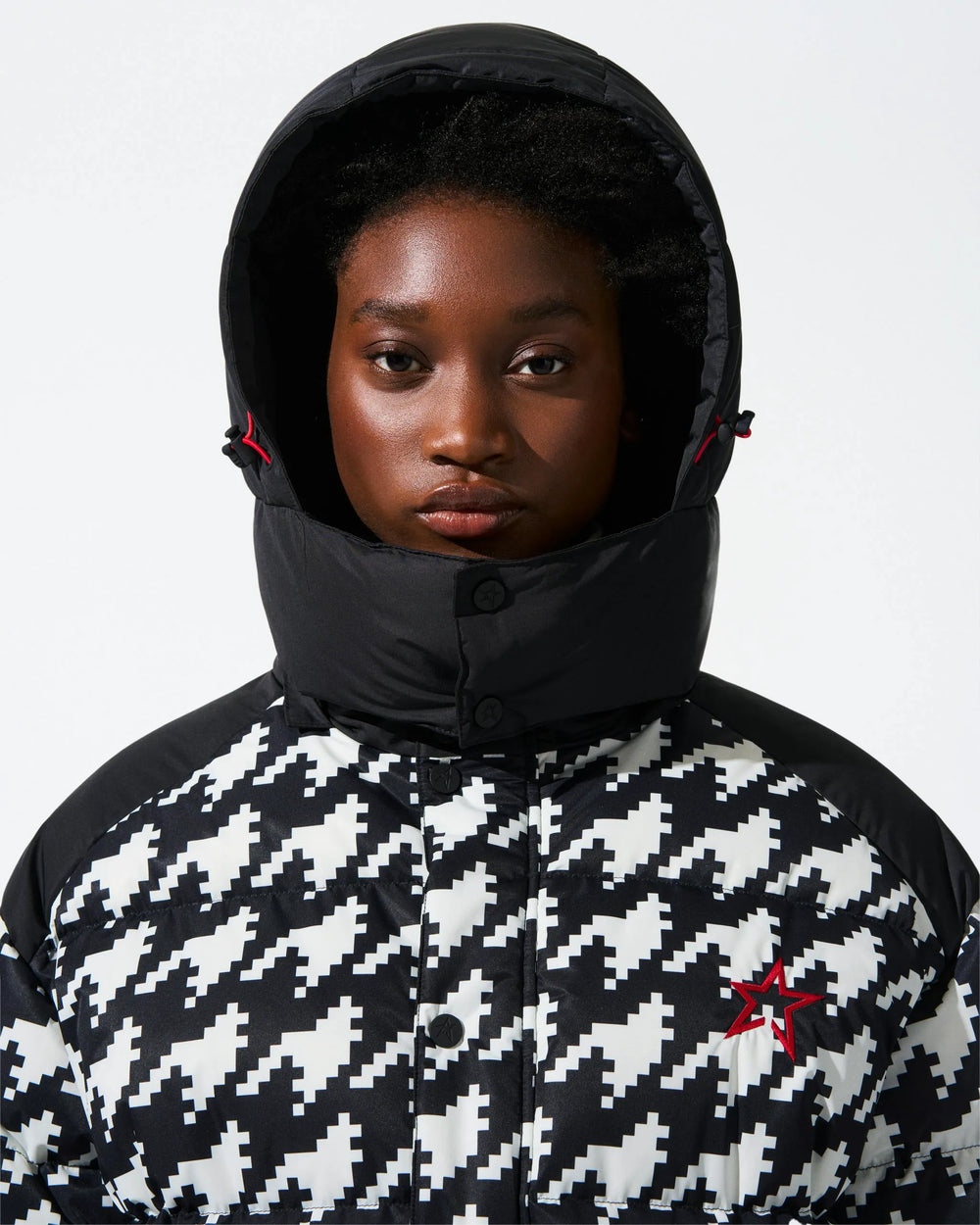 Houndstooth - Black,Snow White