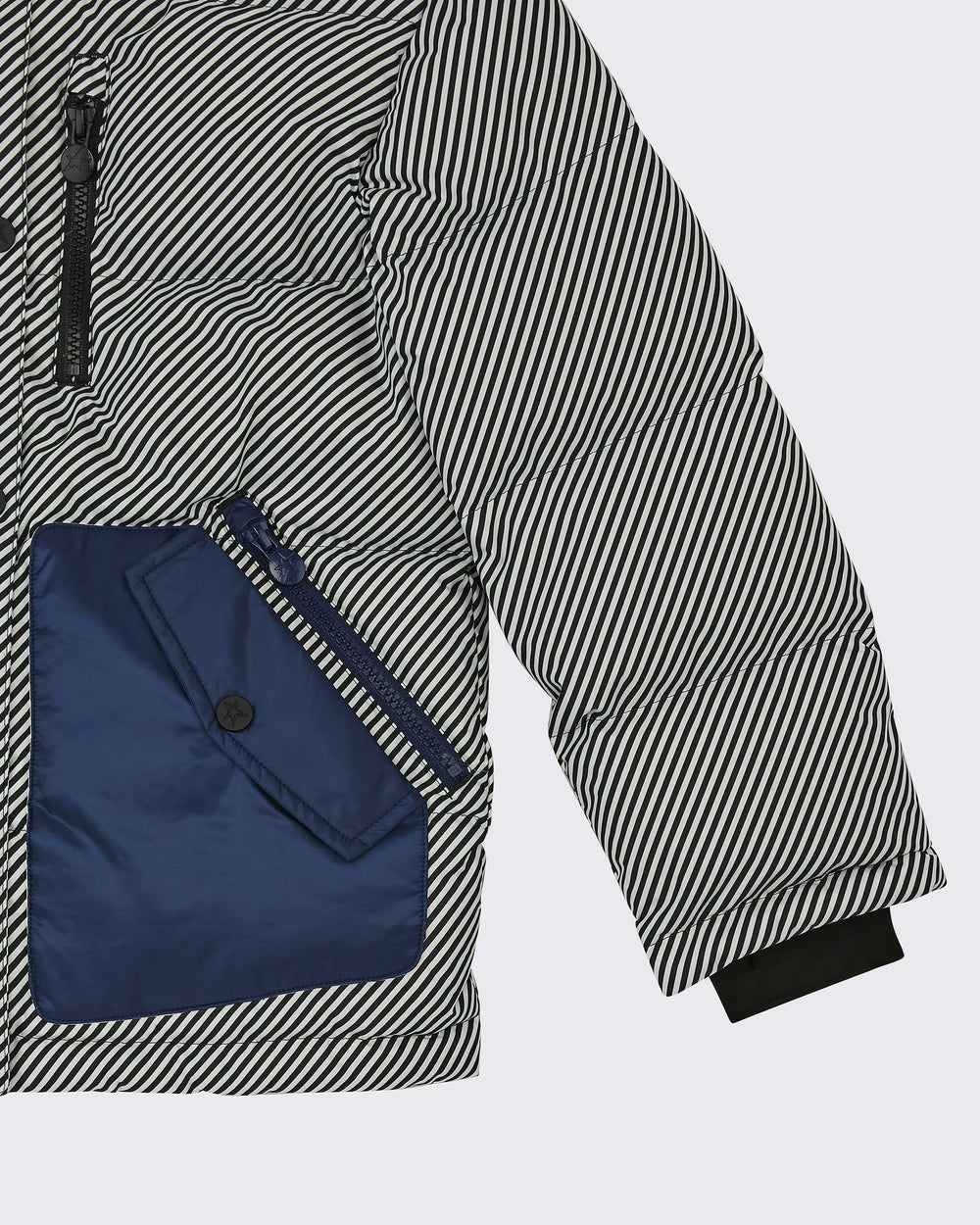 Pin Stripe - Black,Snow White