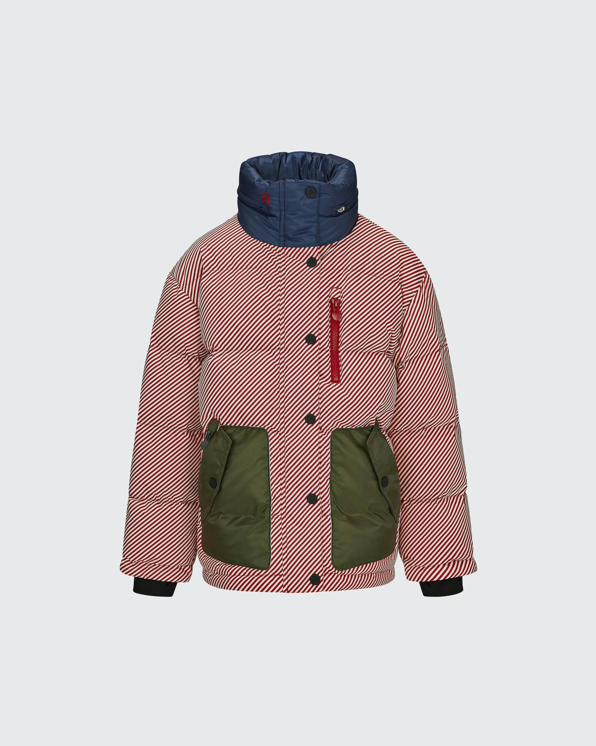Pin Stripe - Red,Snow White