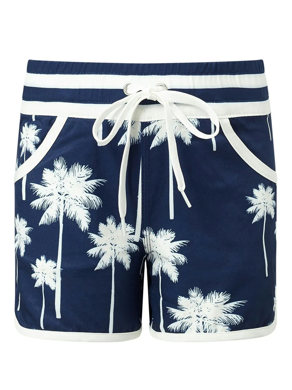 Navy & White - Palm Print