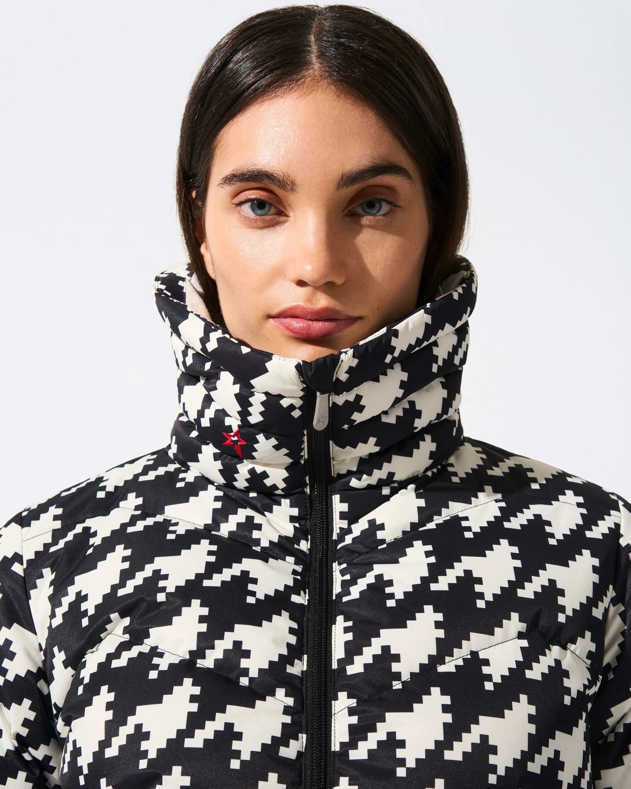 Houndstooth - Black,Snow White