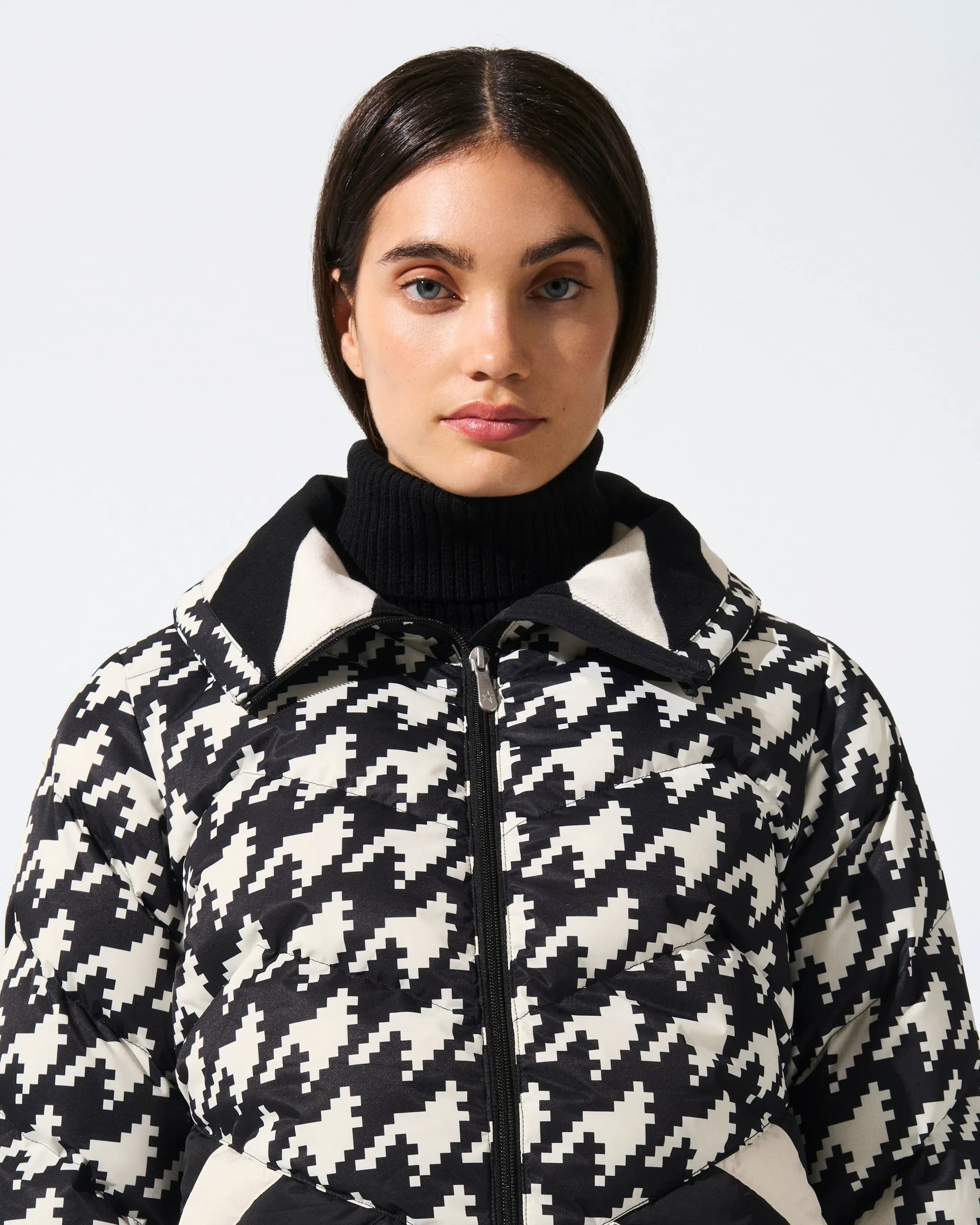 Houndstooth - Black,Snow White