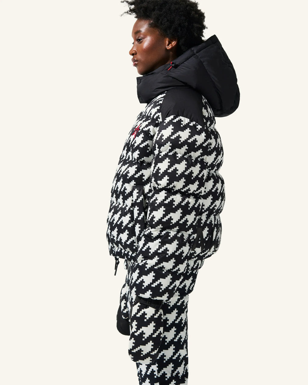 Houndstooth - Black,Snow White