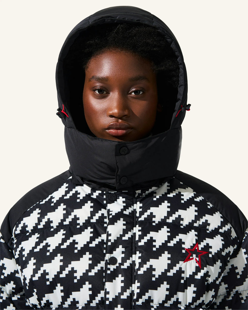 Houndstooth - Black,Snow White