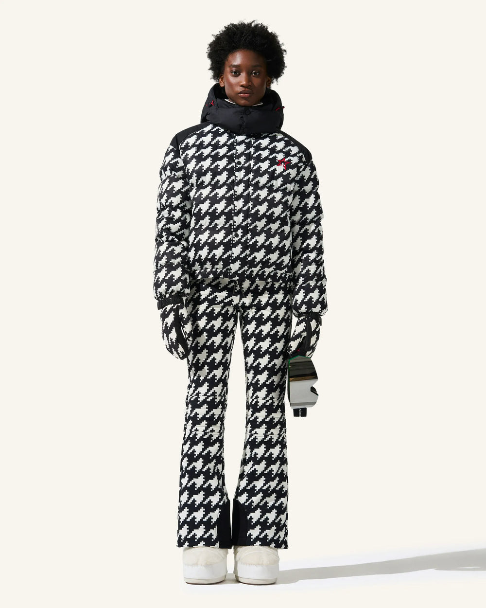 Houndstooth - Black,Snow White