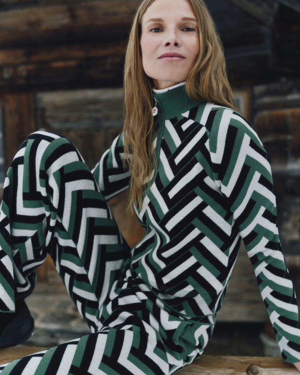 Waffle Print Green