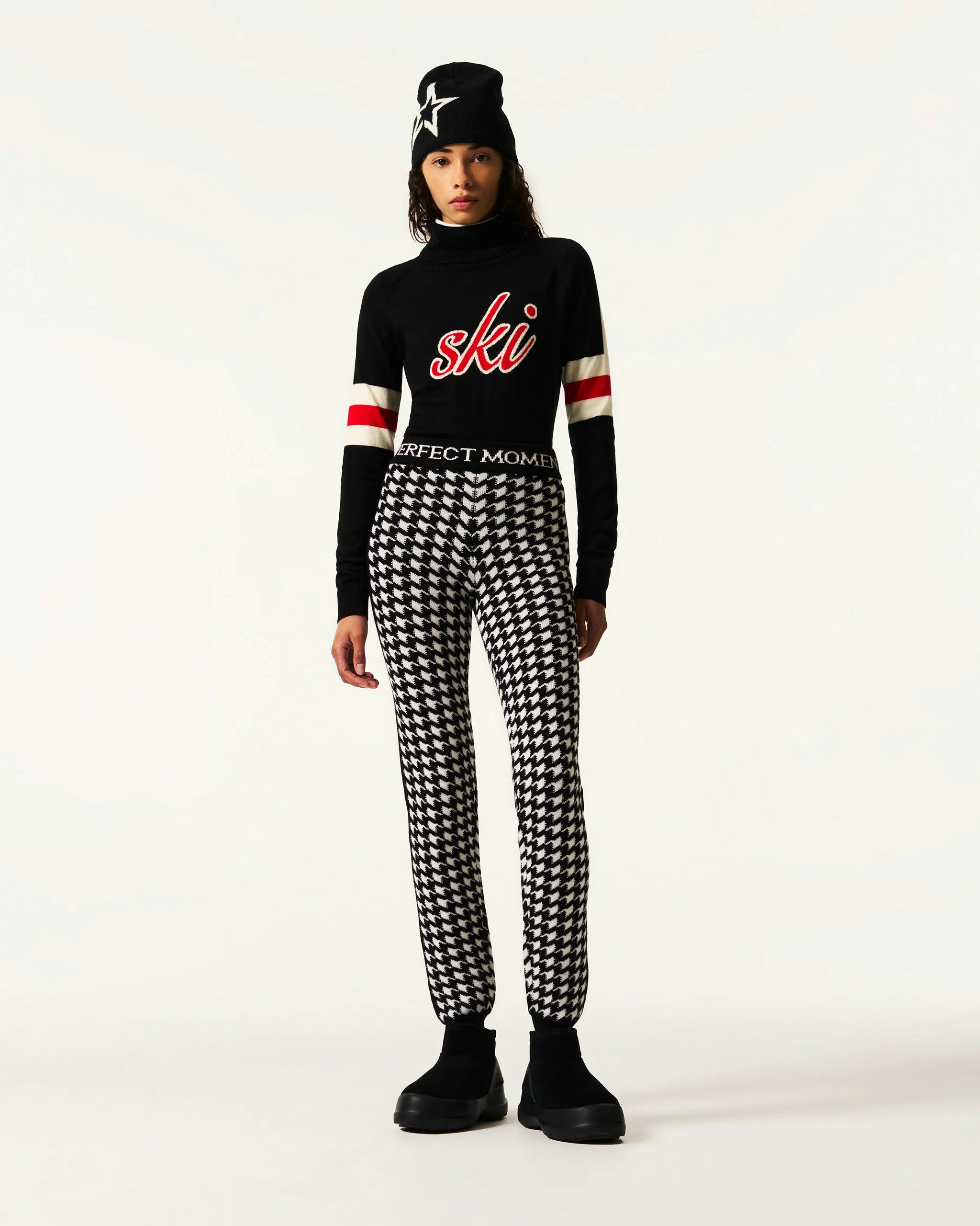 Houndstooth - Black,Snow White