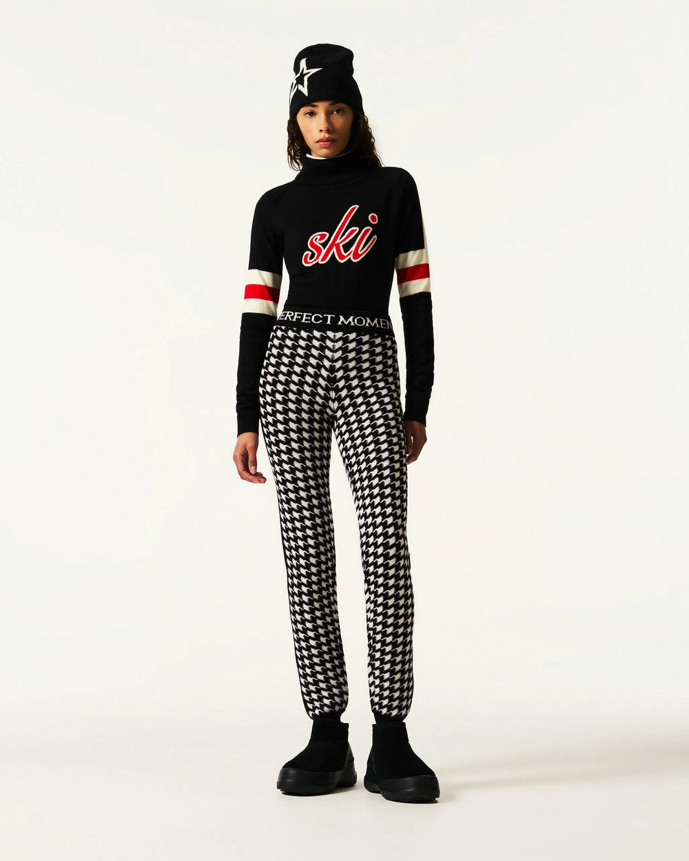 Houndstooth - Black,Snow White